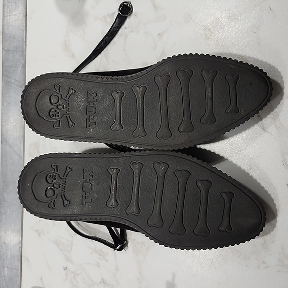 TUK Black Pointed Ballet Ankle Strap Creeper - Picture 3 of 6